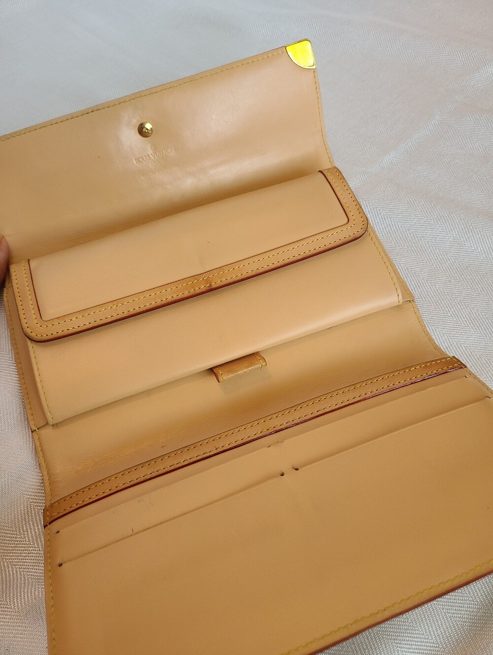 Louis Vuitton White Multicolor Monogram Canvas Clutch with Brown Trim - Picture 6 of 7